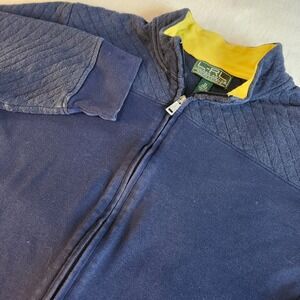 RALPH LAUREN Quilted Jacket Womens 2X Blue Full Zip Active Equestrian Horse